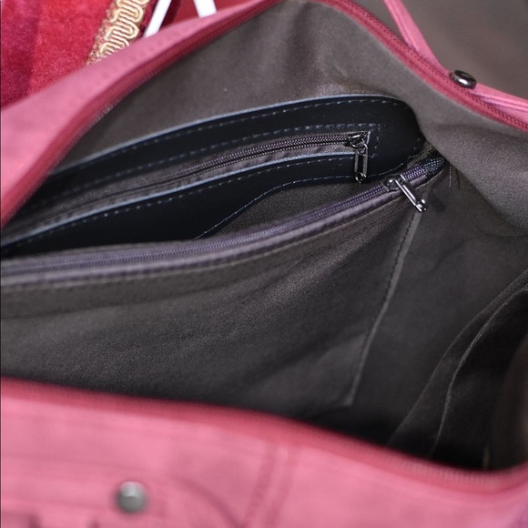 GREEN Faux Suede Studded Bag - Picture 6 of 7